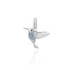 Silver Hummingbird Blue Gems Chest Charm - Image 2