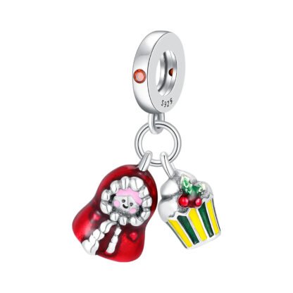 Silver Red Cloak Cozy Coat Person Winter Holly Muffin Christmas Charm