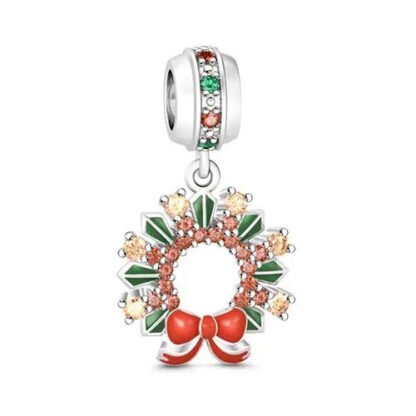 Silver Winter Bow Garland Festive Wreath Christmas Charm