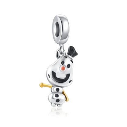 Silver Snowman Chibi Olaf Frozen Disney Charm