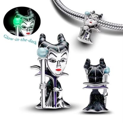 Silver Glow in the Dark Maleficent Snow White Disney Charm - Image 2