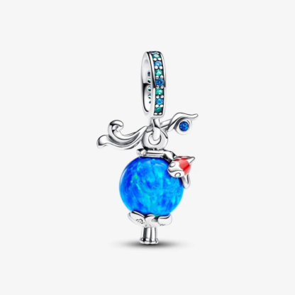 Silver Blue Aquarium Koi Water Bead Charm