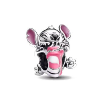 Silver Stitch Pink Birthday Cake Lilo Disney Charm
