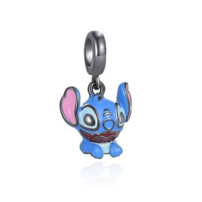 Silver Blue Head Stitch Lilo Disney Charm