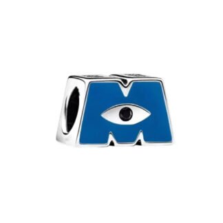Silver Blue M Logo Icon Monster Inc Disney Charm