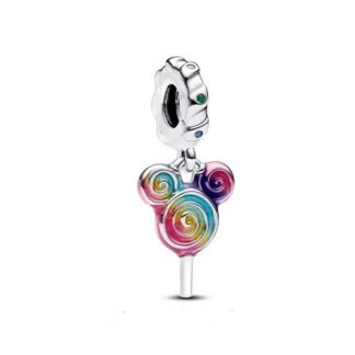 Silver Rainbow Lollipop Mickey Mouse Head Icon Symbol Disney Charm
