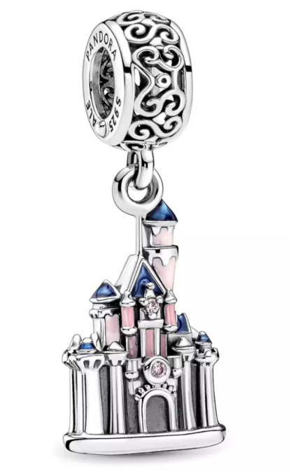 Silver Pink Blue Sleeping Beauty Castle Disney Charm - Image 2