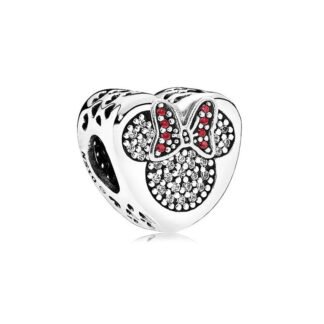 Silver Heart Sparkly Mickey Mouse Icon Disney Charm