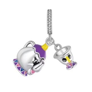 Silver Mrs. Potts and Chip Tea Set Beauty and the Beast Disney Charm