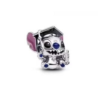 Silver Educated Graduating Stitch Disney Charm