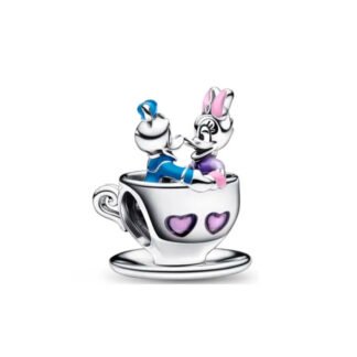 Silver Teacup Donald Daisy Duck Disney Bead Charm