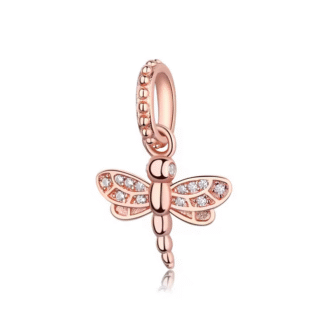 Rose Gold Dragonfly Charm